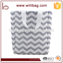 Wholesale Fashion Black Stripe Handle Women Shopping Canvas Tote Bag